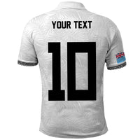 Custom Rugby Fiji Polo Shirt Fijian Masi Tribal Sporty Style White Color LT03 - Polynesian Pride