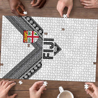 Rugby Fiji Puzzle Fijian Masi Tribal Sporty Style White Color LT03 - Polynesian Pride