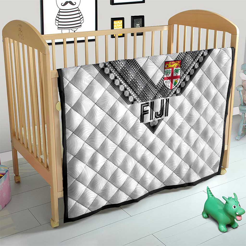 Rugby Fiji Quilt Fijian Masi Tribal Sporty Style White Color LT03 - Polynesian Pride