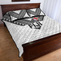 Rugby Fiji Quilt Bed Set Fijian Masi Tribal Sporty Style White Color LT03 - Polynesian Pride
