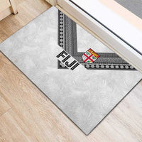 Rugby Fiji Rubber Doormat Fijian Masi Tribal Sporty Style White Color LT03 - Polynesian Pride