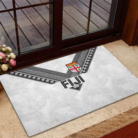Rugby Fiji Rubber Doormat Fijian Masi Tribal Sporty Style White Color LT03 - Polynesian Pride