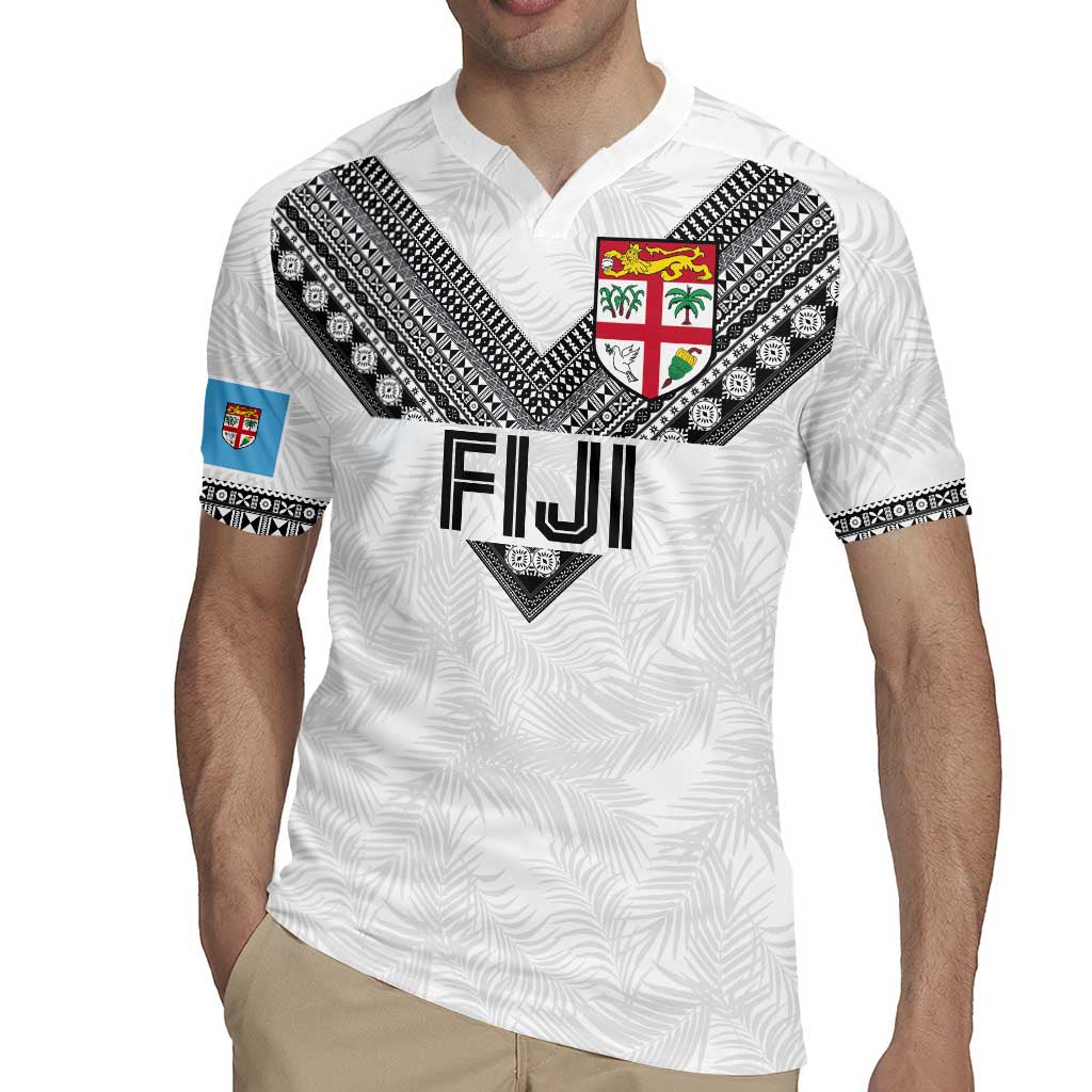 Custom Rugby Fiji Rugby Jersey Fijian Masi Tribal Sporty Style White Color LT03 - Polynesian Pride
