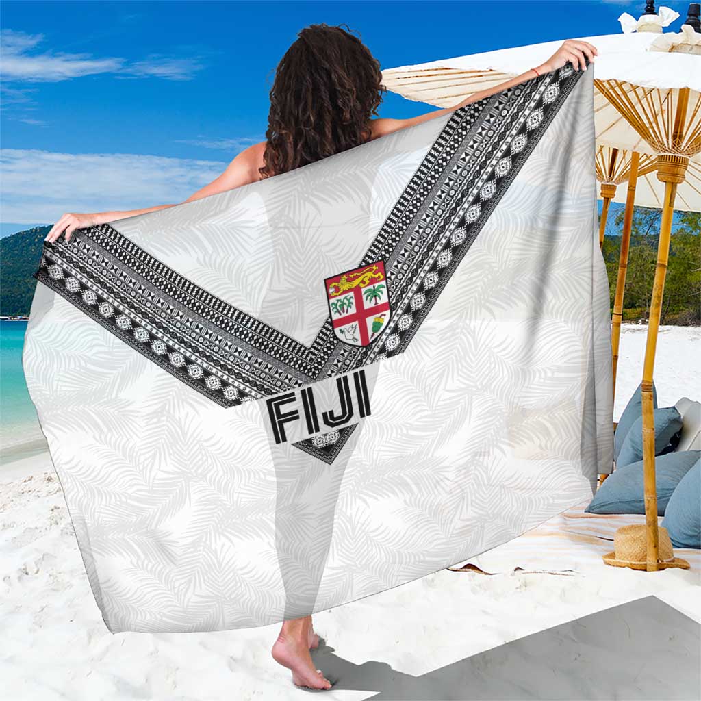 Rugby Fiji Sarong Fijian Masi Tribal Sporty Style White Color LT03 One Size 44 x 66 inches White - Polynesian Pride