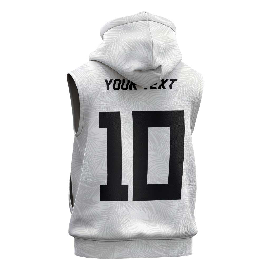 Custom Rugby Fiji Sleeveless Zip Hoodie Fijian Masi Tribal Sporty Style White Color LT03 - Polynesian Pride
