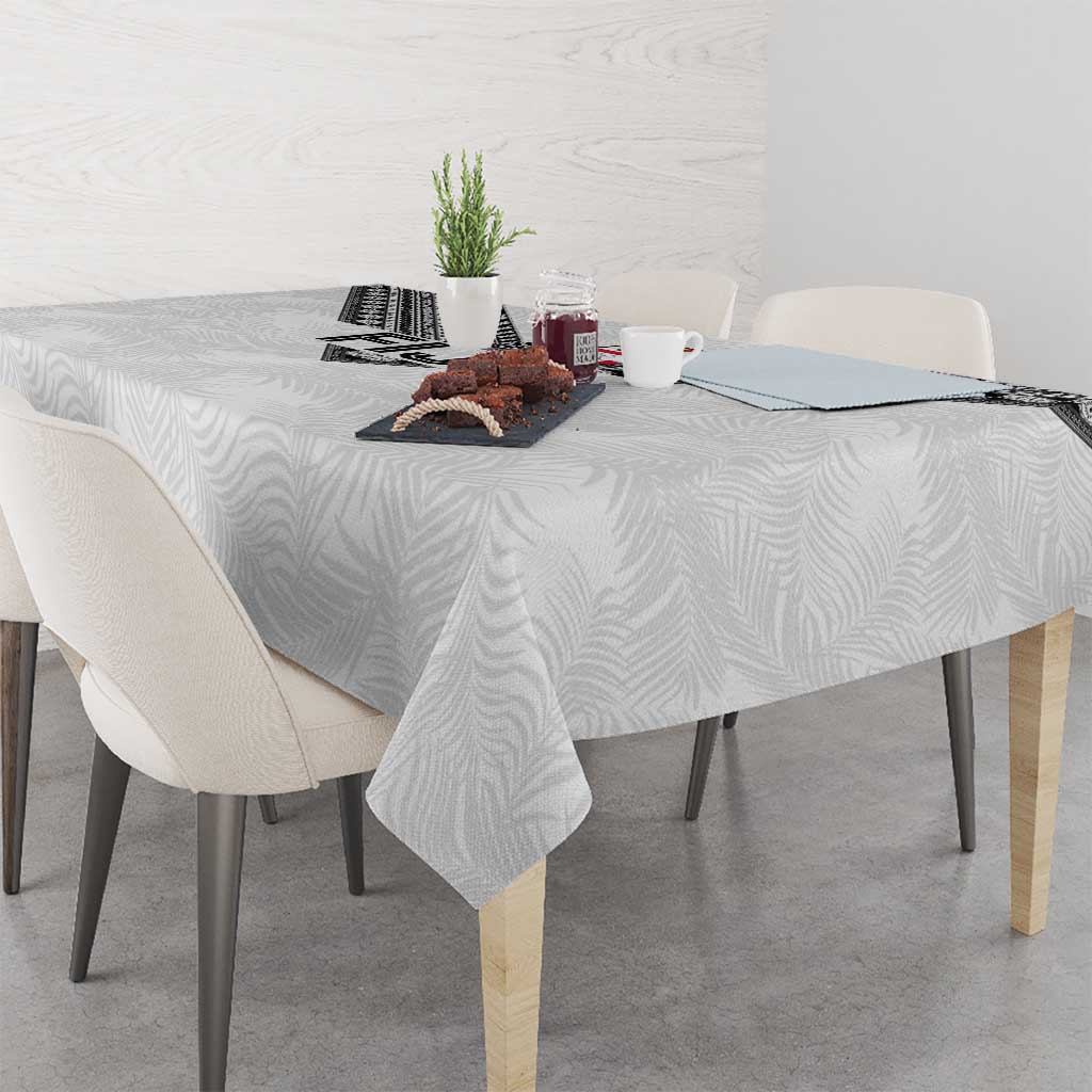 Rugby Fiji Tablecloth Fijian Masi Tribal Sporty Style White Color LT03 - Polynesian Pride