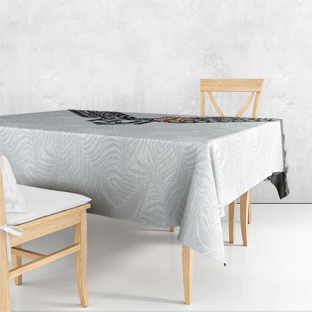 Rugby Fiji Tablecloth Fijian Masi Tribal Sporty Style White Color LT03 - Polynesian Pride
