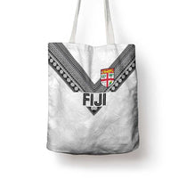 Rugby Fiji Tote Bag Fijian Masi Tribal Sporty Style White Color LT03 - Polynesian Pride