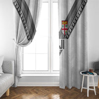 Rugby Fiji Window Curtain Fijian Masi Tribal Sporty Style White Color LT03 - Polynesian Pride