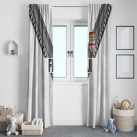Rugby Fiji Window Curtain Fijian Masi Tribal Sporty Style White Color LT03 - Polynesian Pride