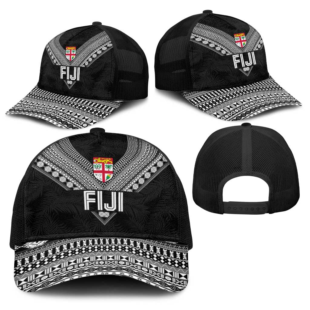 Rugby Fiji Baseball Net Cap Fijian Masi Tribal Sporty Style Black Color LT03 - Polynesian Pride