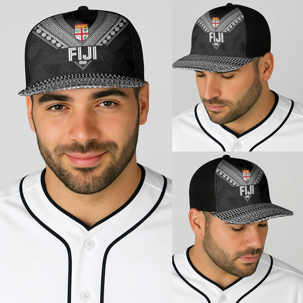 Rugby Fiji Baseball Net Cap Fijian Masi Tribal Sporty Style Black Color LT03 - Polynesian Pride