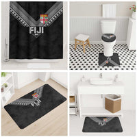 Rugby Fiji Bathroom Set Fijian Masi Tribal Sporty Style Black Color LT03 - Polynesian Pride
