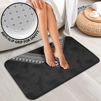 Rugby Fiji Bathroom Set Fijian Masi Tribal Sporty Style Black Color LT03 - Polynesian Pride