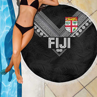 Rugby Fiji Beach Blanket Fijian Masi Tribal Sporty Style Black Color LT03 - Polynesian Pride
