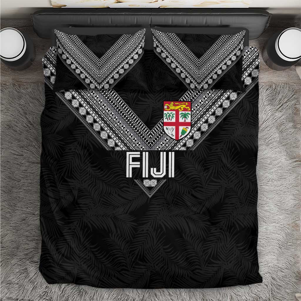 Rugby Fiji Bedding Set Fijian Masi Tribal Sporty Style Black Color LT03 Black - Polynesian Pride