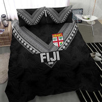 Rugby Fiji Bedding Set Fijian Masi Tribal Sporty Style Black Color LT03 - Polynesian Pride