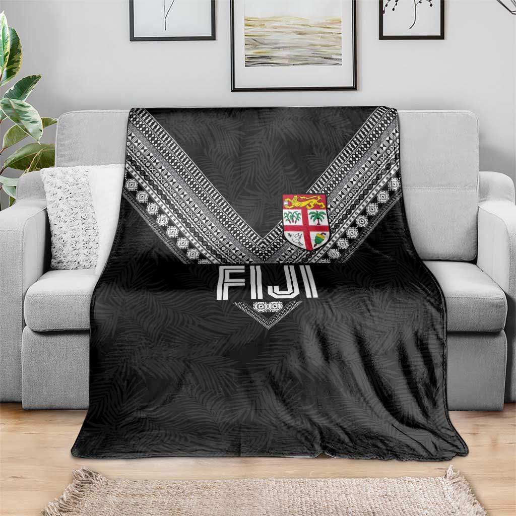 Rugby Fiji Blanket Fijian Masi Tribal Sporty Style Black Color LT03 - Polynesian Pride
