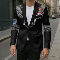 Custom Rugby Fiji Blazer Fijian Masi Tribal Sporty Style Black Color LT03 - Polynesian Pride