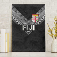 Rugby Fiji Canvas Wall Art Fijian Masi Tribal Sporty Style Black Color LT03 Without Frame Black - Polynesian Pride