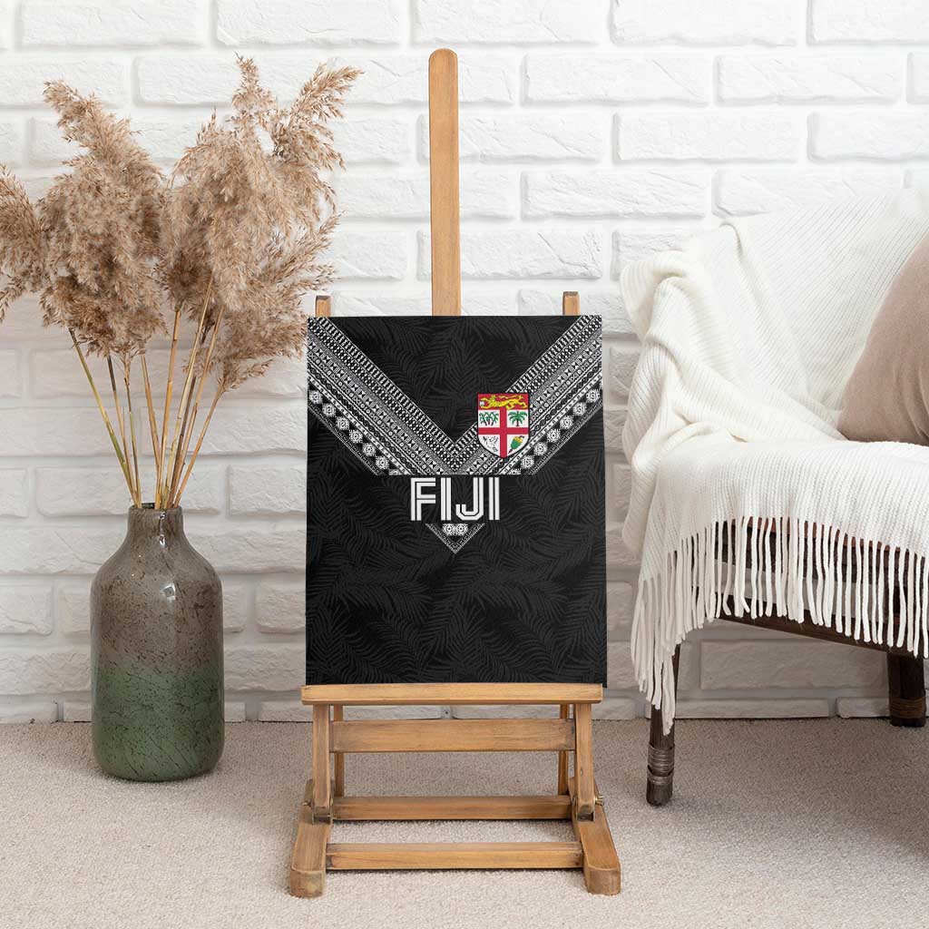 Rugby Fiji Canvas Wall Art Fijian Masi Tribal Sporty Style Black Color LT03 - Polynesian Pride