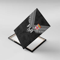 Rugby Fiji Canvas Wall Art Fijian Masi Tribal Sporty Style Black Color LT03 With Frame Black - Polynesian Pride