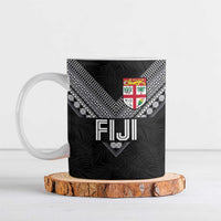 Custom Rugby Fiji Ceramic Mug Fijian Masi Tribal Sporty Style Black Color LT03 Black - Polynesian Pride