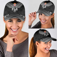 Rugby Fiji Classic Cap Fijian Masi Tribal Sporty Style Black Color LT03 - Polynesian Pride