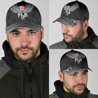 Rugby Fiji Classic Cap Fijian Masi Tribal Sporty Style Black Color LT03 - Polynesian Pride