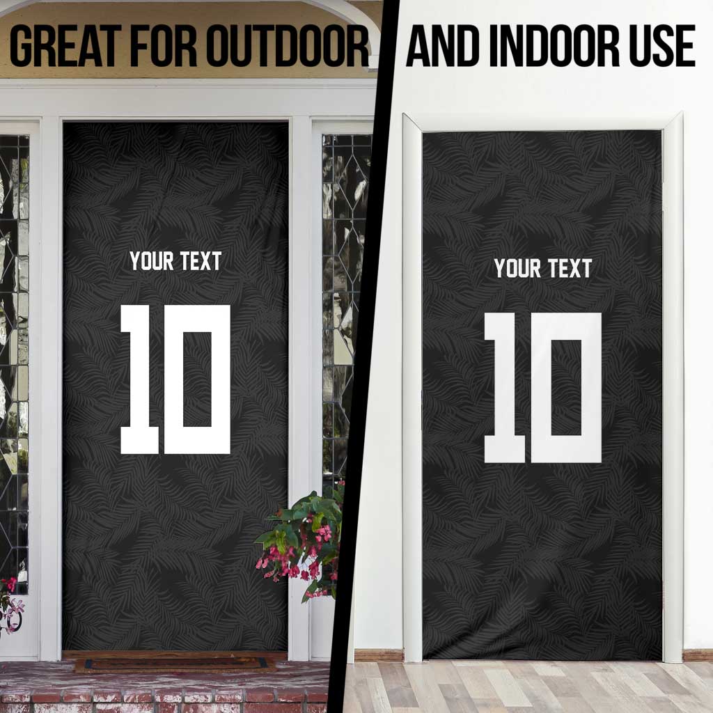 Custom Rugby Fiji Door Cover Fijian Masi Tribal Sporty Style Black Color LT03 - Polynesian Pride