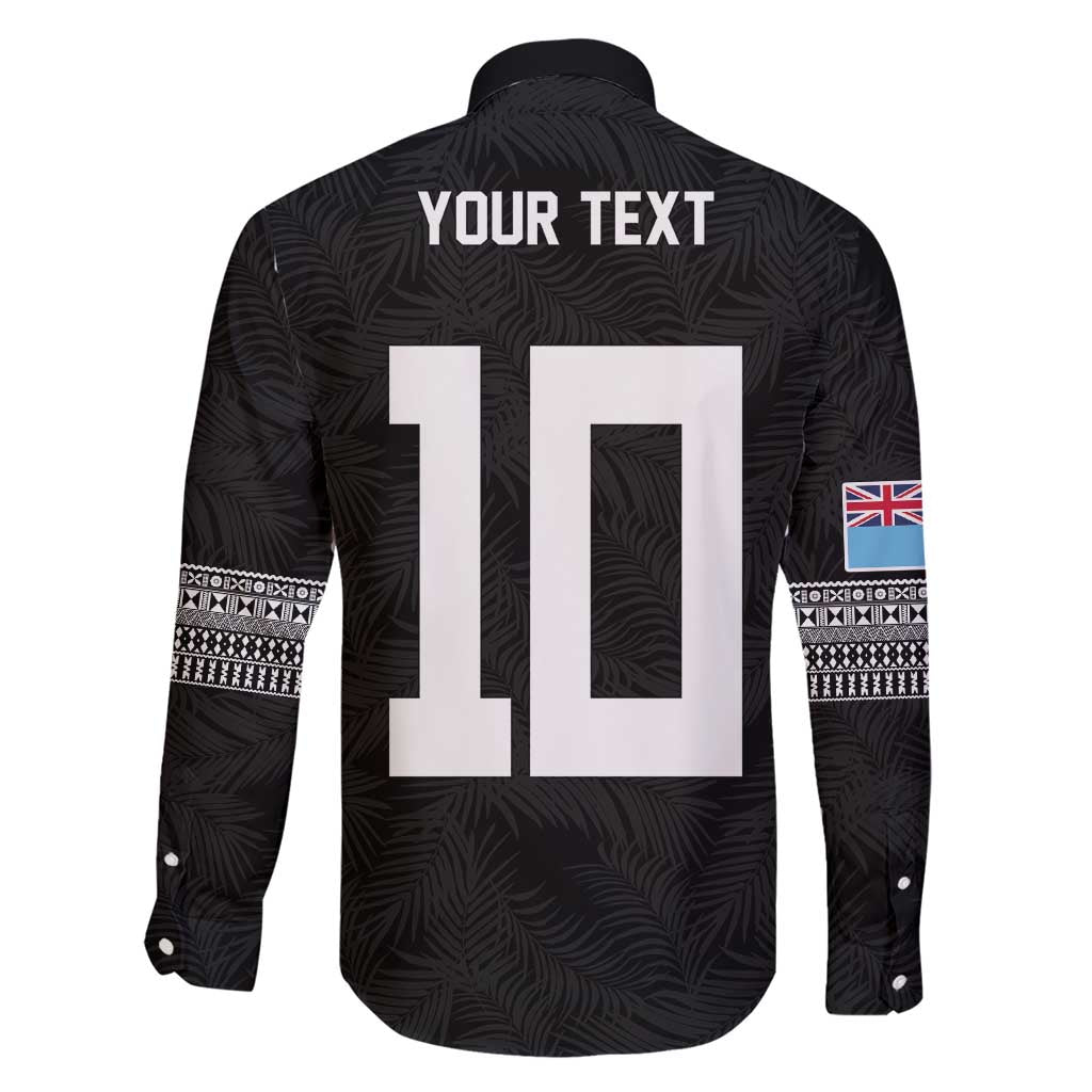 Custom Rugby Fiji Family Matching Short Sleeve Bodycon Dress and Hawaiian Shirt Fijian Masi Tribal Sporty Style Black Color LT03 - Polynesian Pride