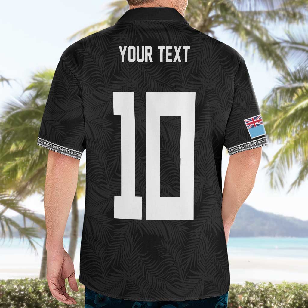 Custom Rugby Fiji Hawaiian Shirt Fijian Masi Tribal Sporty Style Black Color LT03 - Polynesian Pride