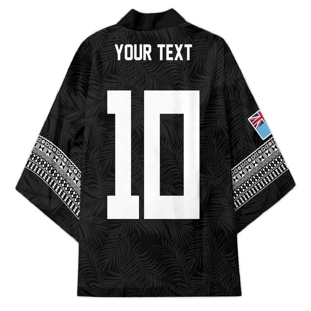 Custom Rugby Fiji Kimono Fijian Masi Tribal Sporty Style Black Color LT03 - Polynesian Pride