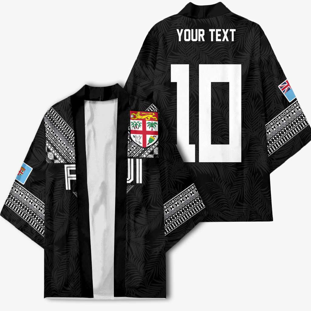 Custom Rugby Fiji Kimono Fijian Masi Tribal Sporty Style Black Color LT03 - Polynesian Pride
