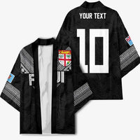 Custom Rugby Fiji Kimono Fijian Masi Tribal Sporty Style Black Color LT03 - Polynesian Pride