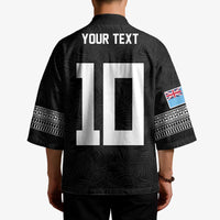 Custom Rugby Fiji Kimono Fijian Masi Tribal Sporty Style Black Color LT03 - Polynesian Pride