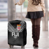 Rugby Fiji Luggage Cover Fijian Masi Tribal Sporty Style Black Color LT03 - Polynesian Pride