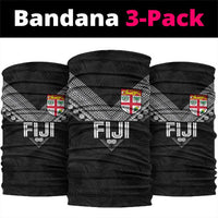 Rugby Fiji Neck Gaiter Fijian Masi Tribal Sporty Style Black Color LT03 package One Size: 25*50cm Black - Polynesian Pride