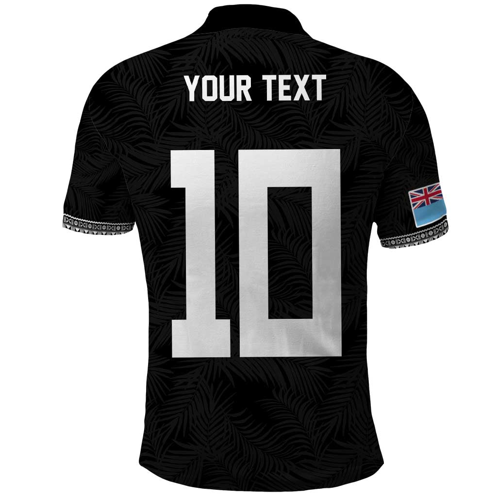 Custom Rugby Fiji Polo Shirt Fijian Masi Tribal Sporty Style Black Color LT03 - Polynesian Pride