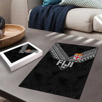 Rugby Fiji Puzzle Fijian Masi Tribal Sporty Style Black Color LT03 - Polynesian Pride