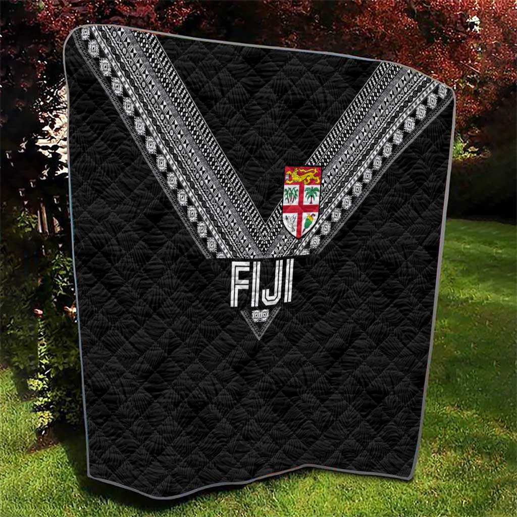 Rugby Fiji Quilt Fijian Masi Tribal Sporty Style Black Color LT03 - Polynesian Pride