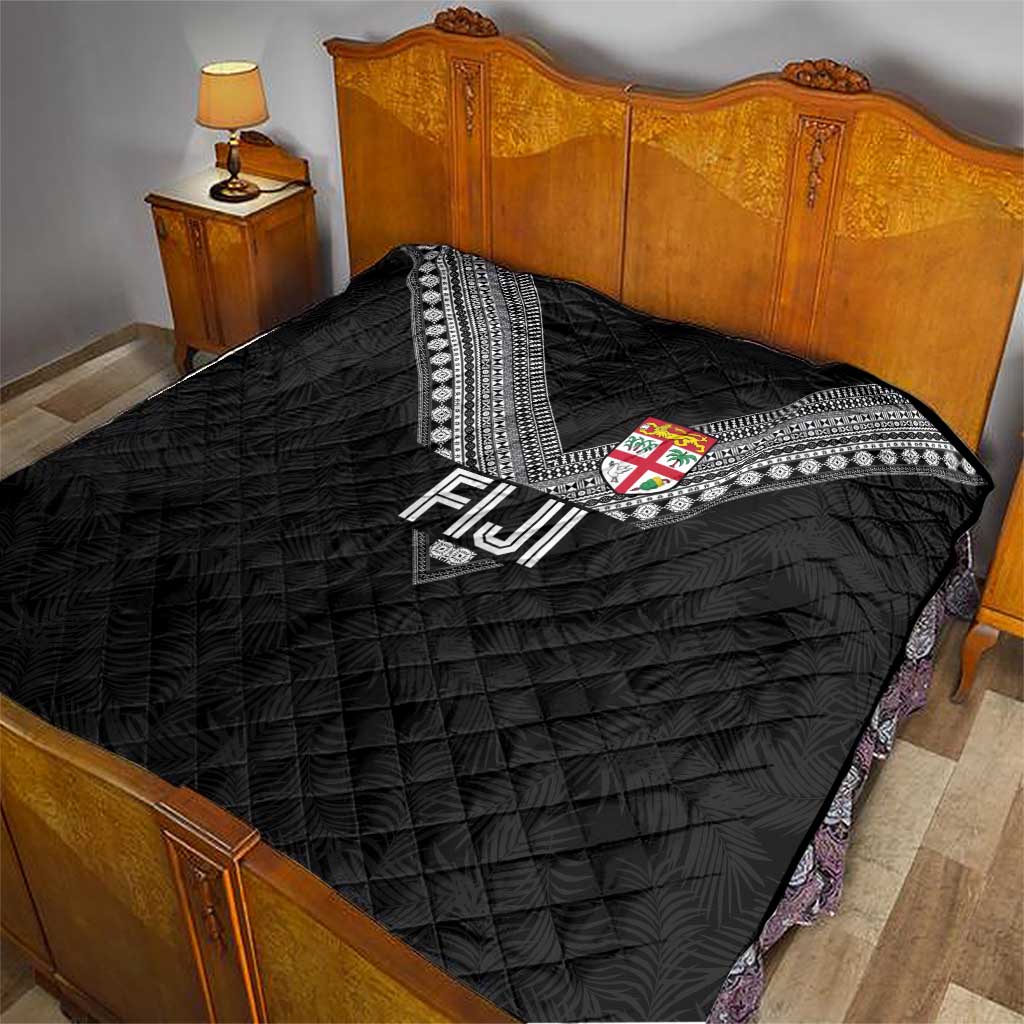 Rugby Fiji Quilt Fijian Masi Tribal Sporty Style Black Color LT03 - Polynesian Pride