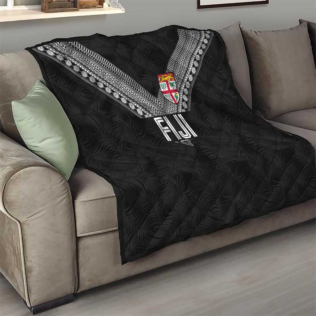 Rugby Fiji Quilt Fijian Masi Tribal Sporty Style Black Color LT03 - Polynesian Pride