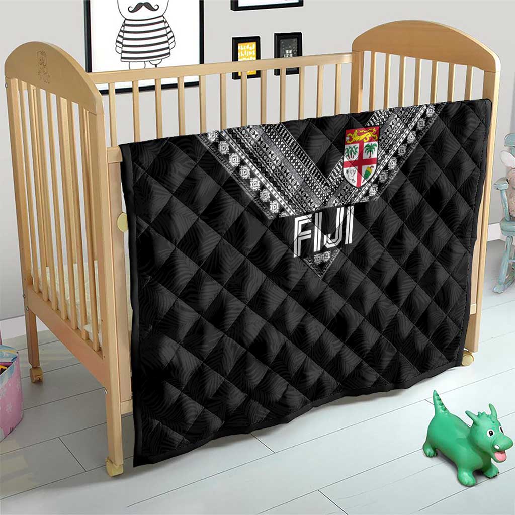 Rugby Fiji Quilt Fijian Masi Tribal Sporty Style Black Color LT03 - Polynesian Pride