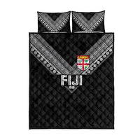 Rugby Fiji Quilt Bed Set Fijian Masi Tribal Sporty Style Black Color LT03 - Polynesian Pride