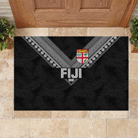Rugby Fiji Rubber Doormat Fijian Masi Tribal Sporty Style Black Color LT03 Black - Polynesian Pride