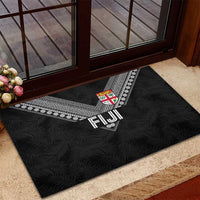 Rugby Fiji Rubber Doormat Fijian Masi Tribal Sporty Style Black Color LT03 - Polynesian Pride