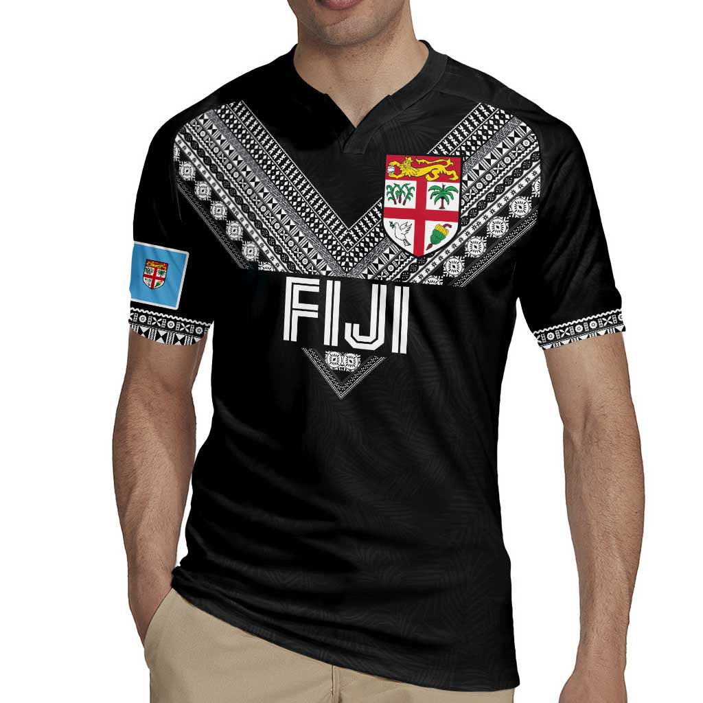 Custom Rugby Fiji Rugby Jersey Fijian Masi Tribal Sporty Style Black Color LT03 - Polynesian Pride