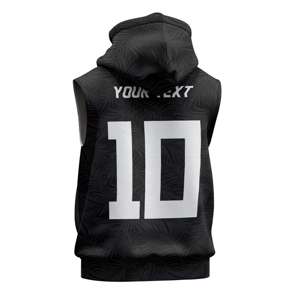 Custom Rugby Fiji Sleeveless Hoodie Fijian Masi Tribal Sporty Style Black Color LT03 - Polynesian Pride