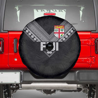 Rugby Fiji Spare Tire Cover Fijian Masi Tribal Sporty Style Black Color LT03 - Polynesian Pride